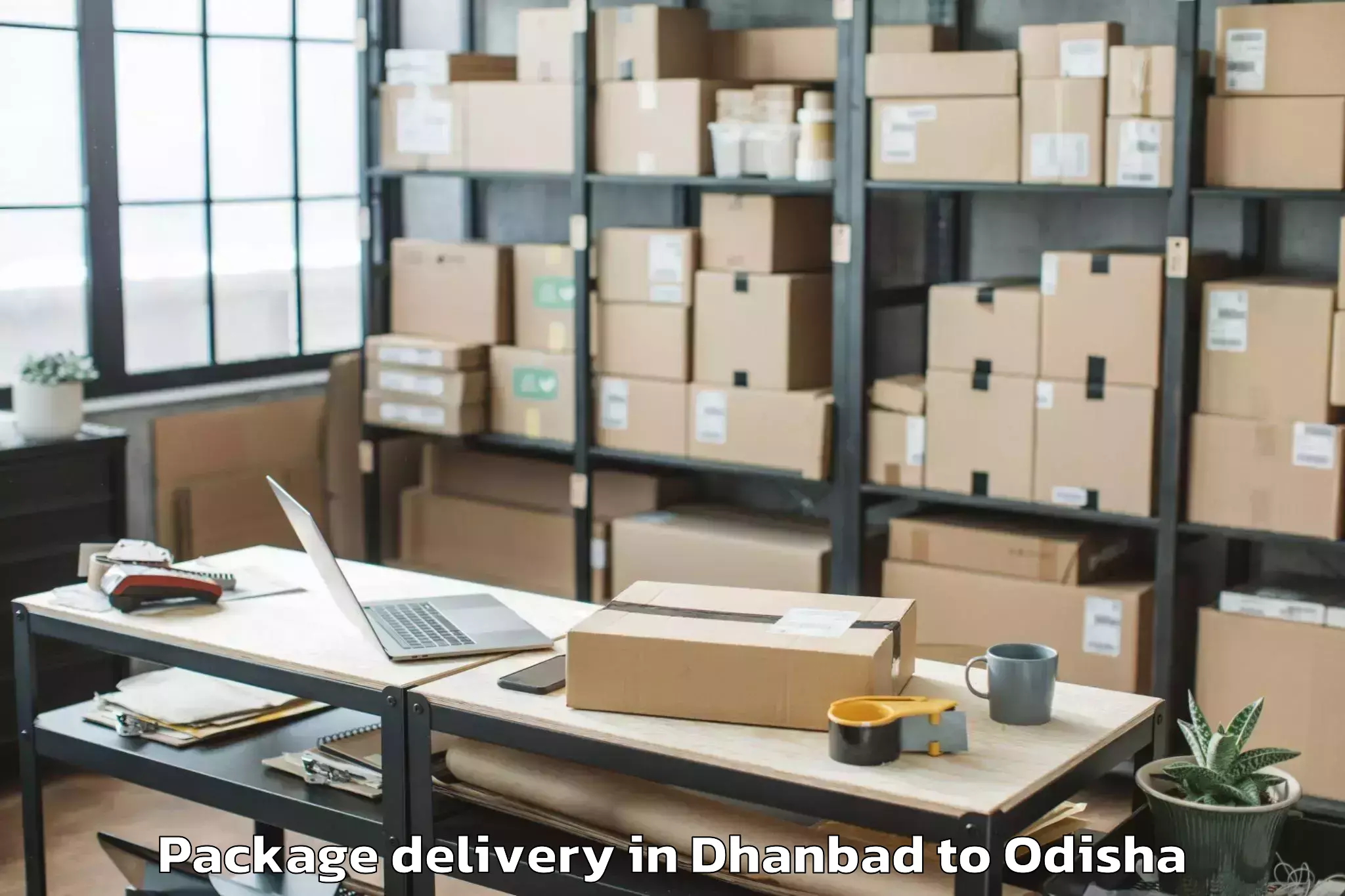 Book Dhanbad to Bhawani Mall Package Delivery Online